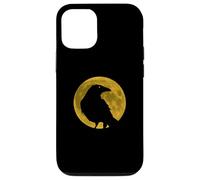 Vintage Nero Corvo Corvo Uccello Silhouette Pieno Vendemmia Luna Custodia per iPhone 12/12 Pro