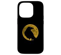 Vintage Nero Corvo Corvo Uccello Silhouette Pieno Vendemmia Luna Custodia per iPhone 14 Pro