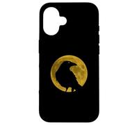 Vintage Nero Corvo Corvo Uccello Silhouette Pieno Vendemmia Luna Custodia per iPhone 16