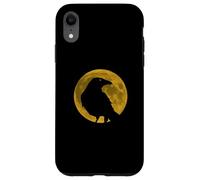 Vintage Nero Corvo Corvo Uccello Silhouette Pieno Vendemmia Luna Custodia per iPhone XR