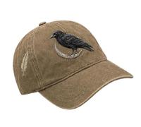 Vintage Nevermore Raven Baseball Hat | Raven Vintage Gothic Bird Lover Hat | Breathable Crow Sun Hat For Commuting Camping Cycling Outdoor Travel Hiking Fishing Vacation