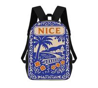 Vintage Nice Travel Poster Zaino Scolastico Resistente All'acqua, Zaino Da Viaggio, Borsa Per Computer - Perfetto Per Viaggi, Lavoro E Uso Quotidiano 17inch