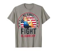 Vintage No Kings Fight Oligarchia Donna Ragazza Bandiera America Maglietta