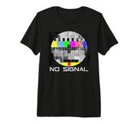 Vintage No Signal Test TV Logo Funny Retro Pattern Color Pal Maglietta Premium