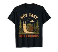 Vintage Not Fast Not Furious Funny Snail Retro Maglietta