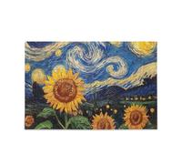 Vintage Notte Stellata Girasole Puzzle Gioco Casa Parete Artwork Sfida Puzzle per Adulti 500 Pezzi