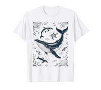 Vintage Ocean Animal Art Retro Sea Life 90s Tattoo Style Maglietta