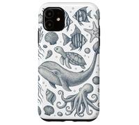 Vintage Ocean Life Balena Tartaruga Octopus Sea Animals Custodia per iPhone 11