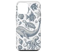 Vintage Ocean Life Balena Tartaruga Octopus Sea Animals Custodia per iPhone 12 mini