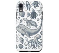 Vintage Ocean Life Balena Tartaruga Octopus Sea Animals Custodia per iPhone XR