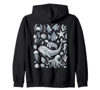 Vintage Ocean Life Balena Tartaruga Octopus Sea Animals Felpa con Cappuccio