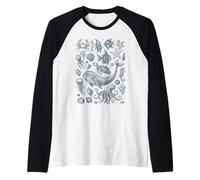 Vintage Ocean Life Balena Tartaruga Octopus Sea Animals Maglia con Maniche Raglan