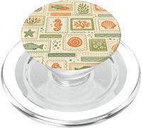 Vintage Ocean Patchwork Retro Conchiglia Animali e Coralli PopSockets PopGrip per MagSafe