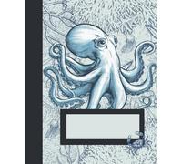 Vintage Octopus & Sea Animal Composition Notebook - College Ruled, 120 Pages: Aesthetic Retro Journal for Writing, Notes, and School - Unique Sea Life Design
