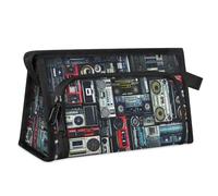 Vintage of Radio Boombox Borsa per il trucco da viaggio per donne uomini bambini ragazze ragazzi stampa radio borsa multiuso per articoli da toeletta cosmetici articoli da toeletta borsa da doccia
