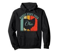 Vintage Ohio peggior Stato di Sempre Felpa con Cappuccio