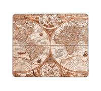 Vintage Old Map Ancient World Mousepad Lavabile Tappetino per Mouse Portatile Mouse Pad per Ufficio Lavoro Computer 25X30Cm