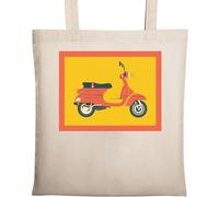 Vintage Old School Moto Art Naturale Ecologico Cotone Tote Bag Beige, Beige, Taglia unica