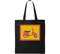 Vintage Old School Moto Art Naturale Ecologico Cotone Tote Bag Nero, Nero , Taglia unica
