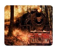 Vintage Old Train Deep in The Trees Tappetino Mouse Soffice Mousemat Base in Gomma Tappetini per Il Mouse per Laptop Casa Computer 25X30Cm