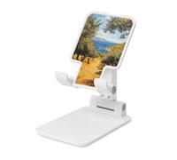 Vintage Olive Grove With The Sea Supporto pieghevole per telefono cellulare ad angolo regolabile in altezza Supporto per cellulare portatile da tavolo compatibile con tutti gli smartphone in stile