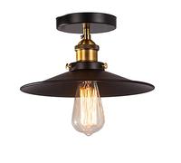 Vintage Ombrello Plafoniera da soffitto Paralume Retro Industriale Metal Dome Soffitto Light lampadario Lampada a Sospensione Corridoio sala da pranzo bar cucina Casa Illuminazione E27 (Nero)