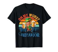 Vintage On My Salsiccia Behavior Oktoberfest Sausage Beer German Maglietta