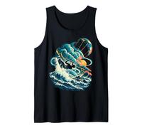 Vintage Onda Tempesta Kitesurf Oceano Azione Kitesurfer Canotta