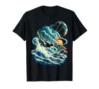 Vintage Onda Tempesta Kitesurf Oceano Azione Kitesurfer Maglietta