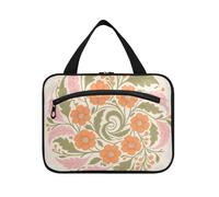 Vintage Orange Bouquet Style Hanging Toiletry Bag Uomini con gancio, Accessori di design Borsa per la cura della pelle per il viaggio Essentials Hotel Bolsa de maquillaje para Mujer L