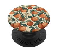 Vintage Orange Fruit and Blossom Botanical Pattern PopSockets PopGrip Adesivo