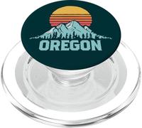 Vintage Oregon Retro Distressed Mountains Ski 80's Sunset PopSockets PopGrip per MagSafe