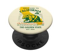 VINTAGE ORSO CALIFORNIANO Design Grafico Retro PopSockets PopGrip Adesivo