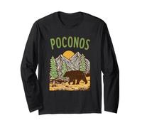 Vintage Orso in Montagna Poconos Pennsylvania Viaggi Maglia a Manica