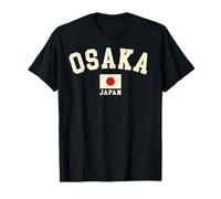 Vintage Osaka Giappone Bandiera Giapponese Souvenir Retro Grafica Maglietta