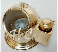 Vintage Ottone Nautico Nave / Barca Olio Lampada Dial Chiesuola Gimbled Bussola