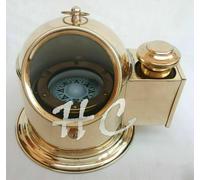 Vintage Ottone Nautico Nave / Barca Olio Lampada Dial Chiesuola Gimbled Compasso