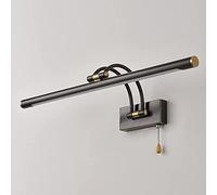 Vintage Ottone Specchio Luce Condotta per Bagno Ruotabile Specchio Anteriore Luce Mit Tirare Catena Interruttore Condotto 4000K Bagno Luci a Parete per L'Illuminazione Del Tavolo da Spogliare/Black/45