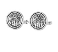 Vintage outdoor Mountain Peak Pattern Gemelli quadrati Uomo Wilderness Forest Design Button per la manica