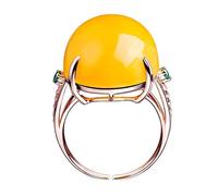 Vintage Oval Faux Amber Women's Finger Jewelry Wedding Bridal Open Ring Gift Yellow. Nice processing