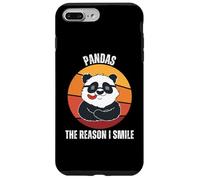 Vintage Pandas La Ragione Io Sorriso Retro Panda Amante Custodia per iPhone 7 Plus/8 Plus