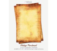 Vintage Parchment Stationery Paper: Half Letter Size Paper, Old Texture Style, Letter Writing Paper, 25-sheets