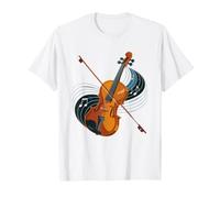 Vintage Patent Print Fiddle Instrument Classic Folk String Maglietta