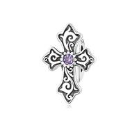 Vintage Pattern Cross Charm 925 Sterling Silver Charm Fits For Pandora Bracelet