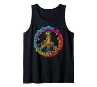 Vintage Peace Sign Mushroom Tie Dye Retro 60s 70s Hippie Canotta
