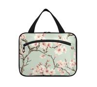 Vintage Peach Cherry Blossom Sage Green_1 borsa da appendere per gli uomini con gancio, designer chic borsa da toilette appesa per gli elementi essenziali da viaggio per le donne zaino in spalla bolsa