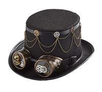 Vintage Pelle Corda Gear Chain Occhiali Top Hat Skull Occhiali Goth Cappello Steampunk Per Halloween Stage Performance Top