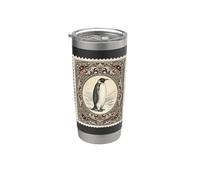 Vintage Penguin Antarctic Wildlife Bicchiere termico in acciaio inox doppia parete
