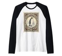 Vintage Penguin Antarctic Wildlife Maglia con Maniche Raglan