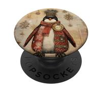Vintage Penguin Mom For Retro Women Cute Christmas Penguin PopSockets PopGrip Adesivo